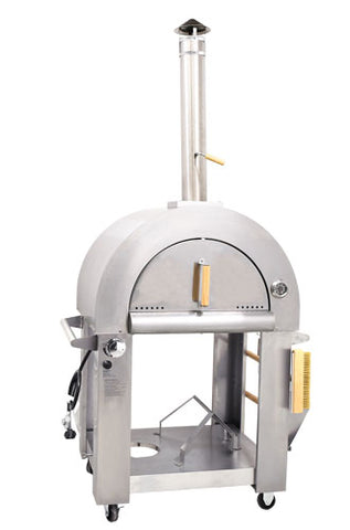 Omcan 49113 - Stainless Steel Wood Burning and Propane Pizza Oven 35,000 BTU