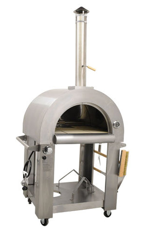 Omcan 49113 - Stainless Steel Wood Burning and Propane Pizza Oven 35,000 BTU