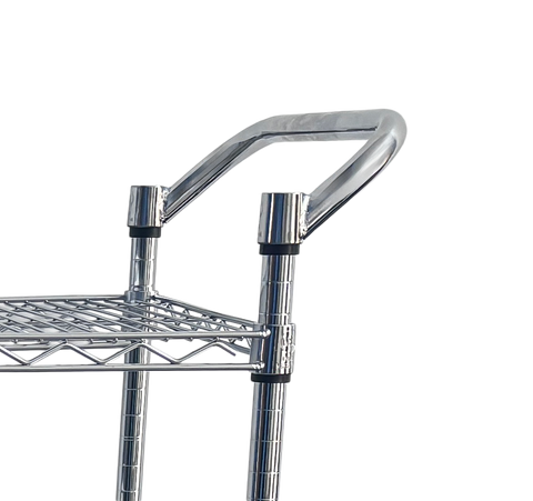 Omcan 49143 - 18″ Push Handle Chrome Plated for Wire Shelving Cart