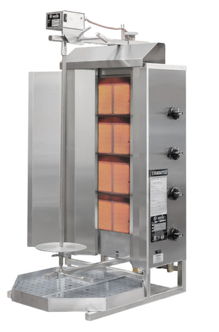 Omcan 49161 - Potis MU GD4 70 kg Natural Gas Doner Kebab Machine / Vertical Broiler with 4 Burners | Trento – 38,000 BTU