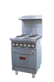 Omcan 49169 - 24” Commercial Electric Range with 4 Burners and Standard Oven – 208V, 13kW, 1Ph