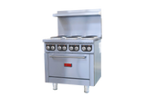 Omcan 49170 - 36” Commercial Electric Range with 6 Burners and Standard Oven – 208V, 17kW, 1Ph