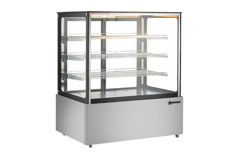 Omcan 49297 - 48"  Floor Display Warmer, 3 Shelves, Square-Glass Front, Full-Service, 21 cu.ft. (605 L) capacity – 110V, 800W