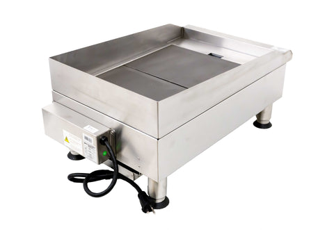 Omcan 49885 - 14″ Electric Charbroiler with Grill and Griddle Plate Attachments – 3.6 KW, 240 V