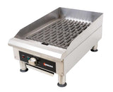 Omcan 49885 - 14″ Electric Charbroiler with Grill and Griddle Plate Attachments – 3.6 KW, 240 V