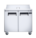 Omcan 50034 - 36″ Two (2) Door Refrigerated Prep Table, 9 cu.ft. (255 L), Stainless Steel