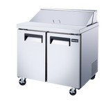 Omcan 50034 - 36″ Two (2) Door Refrigerated Prep Table, 9 cu.ft. (255 L), Stainless Steel