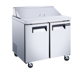 Omcan 50034 - 36″ Two (2) Door Refrigerated Prep Table, 9 cu.ft. (255 L), Stainless Steel