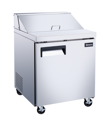 Omcan 50045 - 28″ One (1) Door Refrigerated Prep Table, 5.7 cu.ft. (161 L), Stainless Steel