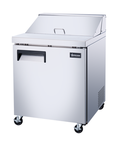 Omcan 50045 - 28″ One (1) Door Refrigerated Prep Table, 5.7 cu.ft. (161 L), Stainless Steel