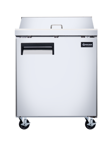 Omcan 50045 - 28″ One (1) Door Refrigerated Prep Table, 5.7 cu.ft. (161 L), Stainless Steel