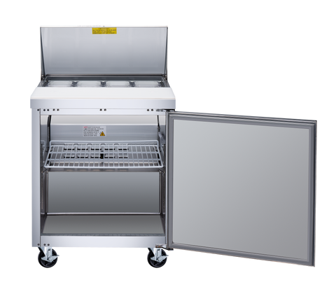 Omcan 50045 - 28″ One (1) Door Refrigerated Prep Table, 5.7 cu.ft. (161 L), Stainless Steel