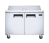 Omcan 50046 - 47″ Two (2) Door Refrigerated Prep Table, 9.5 cu.ft. (270 L), Stainless Steel