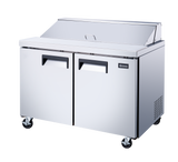 Omcan 50046 - 47″ Two (2) Door Refrigerated Prep Table, 9.5 cu.ft. (270 L), Stainless Steel