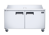 Omcan 50047 - 60″ Two (2) Door Refrigerated Prep Table, 15 cu.ft. (425 L), Stainless Steel