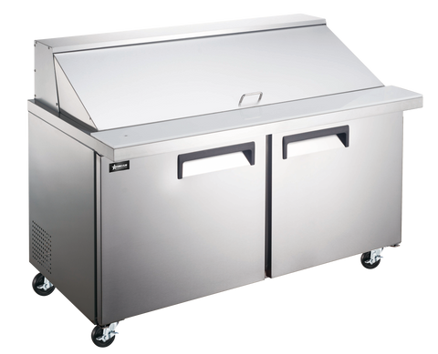 Omcan 50050 - 47″ Two (2) Door Mega Top Refrigerated Prep Table, 9.5 cu.ft. (269 L), Stainless Steel
