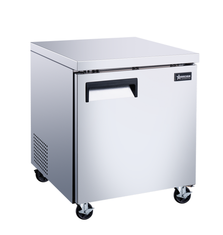 Omcan 50054 - 27″ One (1) Door Undercounter Refrigerator, 6.3 cu.ft. (117 L), Stainless Steel