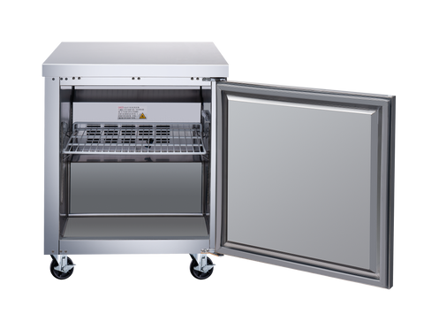 Omcan 50054 - 27″ One (1) Door Undercounter Refrigerator, 6.3 cu.ft. (117 L), Stainless Steel
