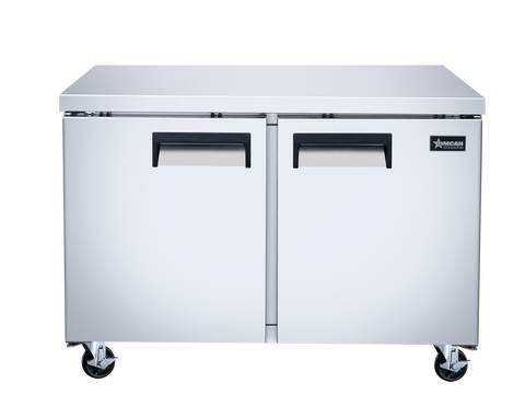 Omcan 50055 - 48″ Two (2) Door Undercounter Freezer, 12 cu.ft. (338 L), Stainless Steel