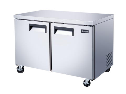 Omcan 50055 - 48″ Two (2) Door Undercounter Freezer, 12 cu.ft. (338 L), Stainless Steel