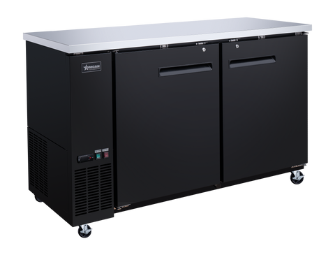 Omcan 50059 - 61" Solid 2-Door Bottle Cooler, 15.8 cu.ft. (446 L)