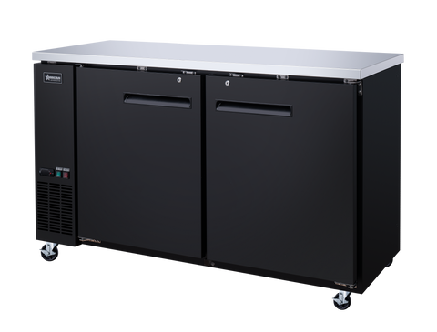 Omcan 50059 - 61" Solid 2-Door Bottle Cooler, 15.8 cu.ft. (446 L)
