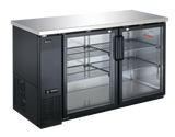 Omcan 50060 - 61″ Two (2) Glass Door Back Bar Cooler with Lock, 15.8 cu.ft. (446 L)