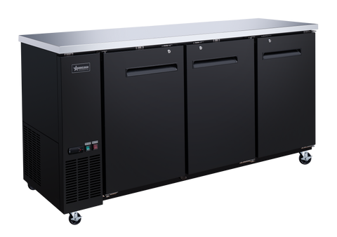 Omcan 50061 - 73" Solid 3-Door Bottle Cooler, 19.6 cu.ft. (556 L)