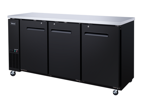 Omcan 50061 - 73" Solid 3-Door Bottle Cooler, 19.6 cu.ft. (556 L)