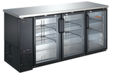 Omcan 50062 - 73" Three (3) Glass Door Back Bar Cooler with Lock, 19.6 cu.ft. (556 L)