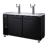 Omcan 50064 - 61″ Two (2) Door Kegerator / Beer Dispenser with 2 Taps, 15.8 cu.ft. (446 L)