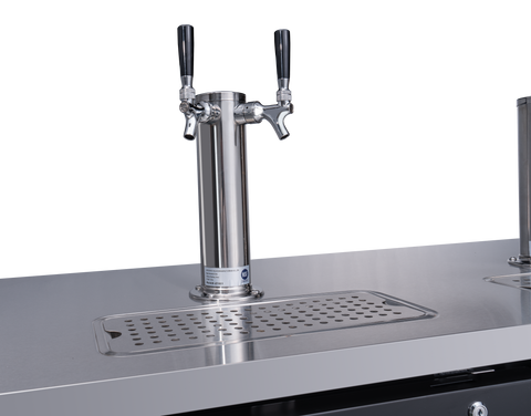 Omcan 50064 - 61″ Two (2) Door Kegerator / Beer Dispenser with 2 Taps, 15.8 cu.ft. (446 L)