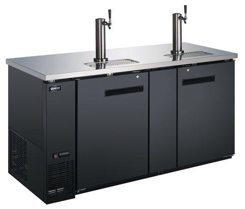Omcan 50068 - 69″ Two (2) Door Kegerator / Beer Dispenser with 2 Taps, 23 cu.ft. (660 L)