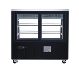 Omcan 50077 - 47″ Two (2) Shelf Floor Refrigerated Showcase, 18 cu.ft. (508 L), Black