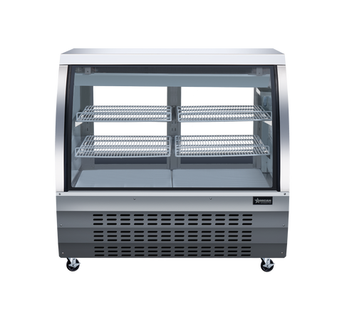 Omcan 50079 - 47″ Two (2) Shelf Floor Refrigerated Display Case, 18 cu.ft. (508 L), Stainless Steel