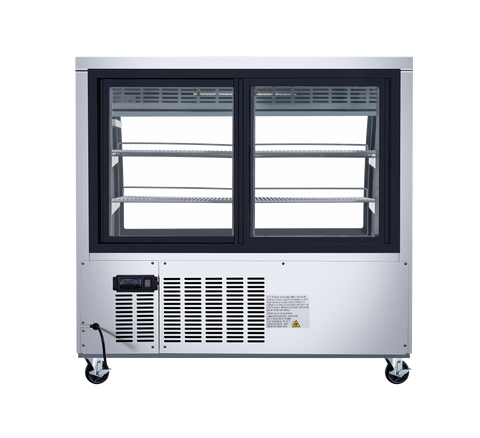 Omcan 50079 - 47″ Two (2) Shelf Floor Refrigerated Display Case, 18 cu.ft. (508 L), Stainless Steel