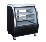 Omcan 50082 - 36″ Two (2) Shelf Floor Refrigerated Showcase, 11.6 cu.ft. (328 L), Black