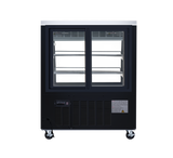 Omcan 50082 - 36″ Two (2) Shelf Floor Refrigerated Showcase, 11.6 cu.ft. (328 L), Black