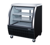 Omcan 50082 - 36″ Two (2) Shelf Floor Refrigerated Showcase, 11.6 cu.ft. (328 L), Black