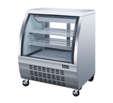 Omcan 50084 - 36″ Two (2) Shelf Floor Refrigerated Showcase, 11.6 cu.ft. (328 L), Stainless Steel