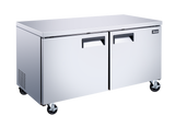 Omcan 50093 - 60″ Two (2) Door Undercounter Refrigerator, 15 cu.ft. (425 L), Stainless Steel