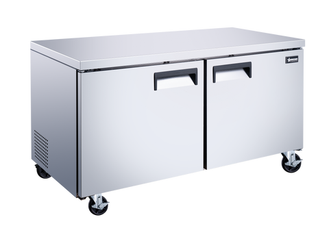 Omcan 50093 - 60″ Two (2) Door Undercounter Refrigerator, 15 cu.ft. (425 L), Stainless Steel