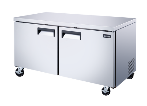 Omcan 50093 - 60″ Two (2) Door Undercounter Refrigerator, 15 cu.ft. (425 L), Stainless Steel