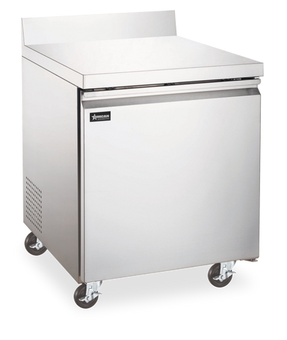 Omcan 50095 - 27″ One (1) Worktop Refrigerator with Backsplash, 5 cu.ft (154 L), Stainless Steel
