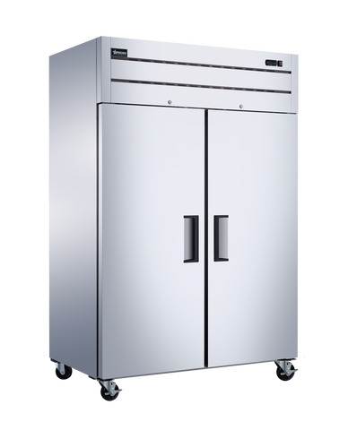 Omcan 50115 - 54″ Two (2) Door Top-Mounted Reach-in Refrigerator, 43.1 cu.ft. (1220 L), Stainless Steel