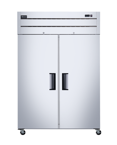 Omcan 50115 - 54″ Two (2) Door Top-Mounted Reach-in Refrigerator, 43.1 cu.ft. (1220 L), Stainless Steel