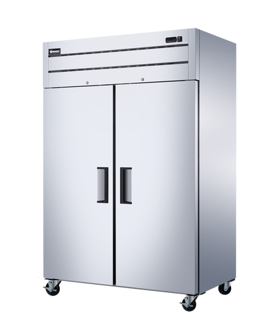 Omcan 50115 - 54″ Two (2) Door Top-Mounted Reach-in Refrigerator, 43.1 cu.ft. (1220 L), Stainless Steel