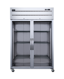 Omcan 50119 - 54″ Two (2) Glass Door Top Mounted Reach-In Refrigerator, 43.1 cu.ft. (1220 L), Stainless Steel