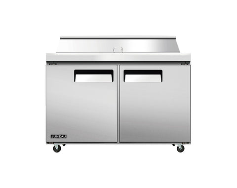 Omcan 58007 - Juneau 48″ Two (2) Door Refrigerated Prep Table, 7 cu.ft. (187 L), Stainless Steel