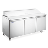 Omcan 58005 - Juneau 28″ One (1) Door Refrigerated Prep Table, 3.4 cu.ft (95 Liters), Stainless Steel
